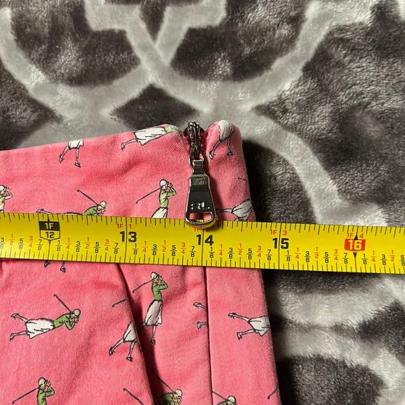 Ralph Lauren Golf Skirt Skort Size 0 Pink AOP All Over Print Pockets Under Short - Picture 5 of 6